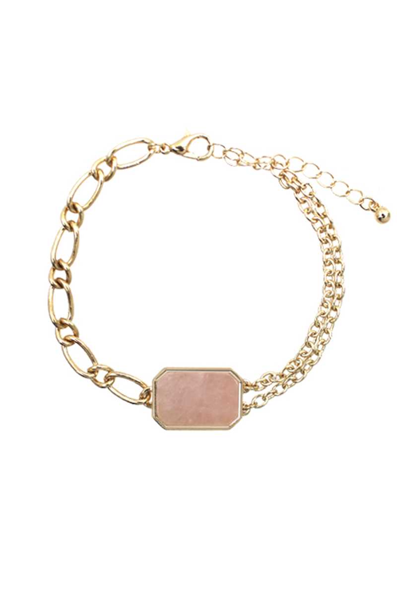 Stone Metal Chain Bracelet