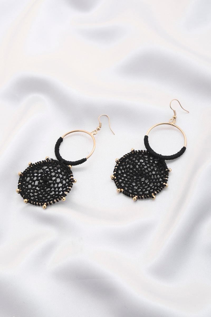 Double Circle Thread Beaded Earring